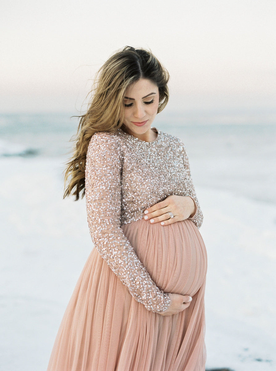 maternity dress designs latest OUGES Fall Maternity Maxi Dresses Long Sleeve Wrap V Neck Baby Shower Dress Maternity Clothes 2025(Apricot Floral,S) at Amazon Women's Clothing store