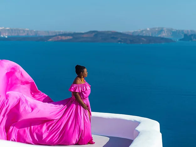 Pink Bougainvillea Plus size Prewedding or proposal photoshoot Designarche Dress