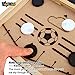 designarche Junior Fast Sling Puck Game Board String Hockey Toy, Party Game for Adult, Parent, Kids, Children, Family (Brown, Pine Wood)