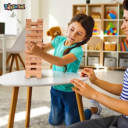 designarche 54 Wooden Building Block, Party Game, Tumbling Tower Game for Kids and Adults