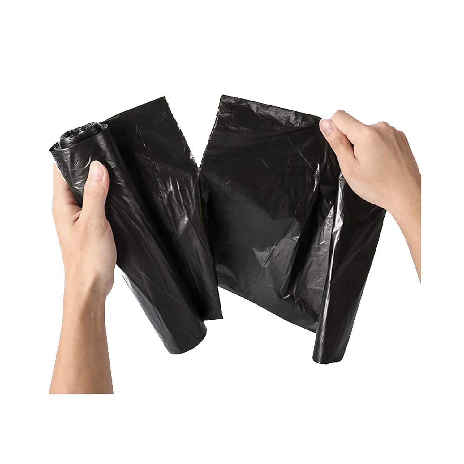 BUNSAK Garbage Bags- 48X54 Cm (6 Rolls, 180 Bags, Medium, Black, Plastic, 1 Count)