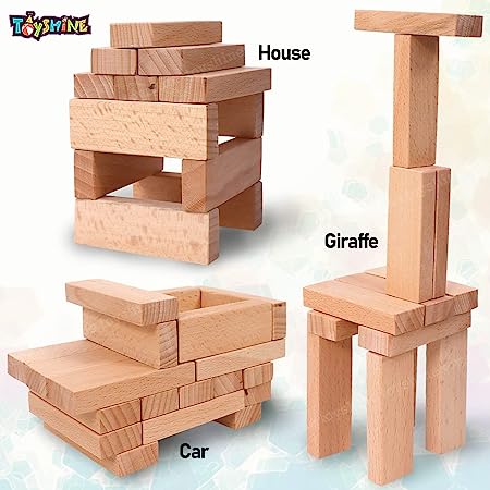 designarche 54 Wooden Building Block, Party Game, Tumbling Tower Game for Kids and Adults