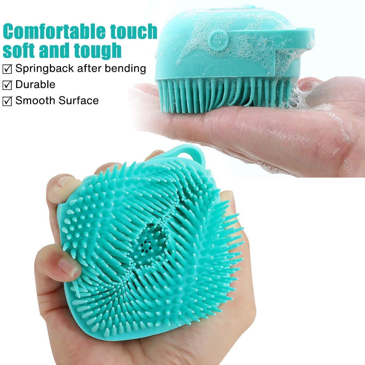 Siliconne masaage Bath Brush, Body Scrubber with Soap Dispenser Brush, Silicone Exfoliating Brushes, Soft Body Exfoliator, Bath Loofah for Babies, Kids, Women, Men and Pets (Multicolor) - Pack of 1