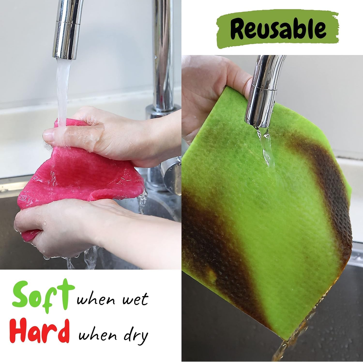 Bunsak Sponge Wipe Resusable Kitchen Cleaning Foam