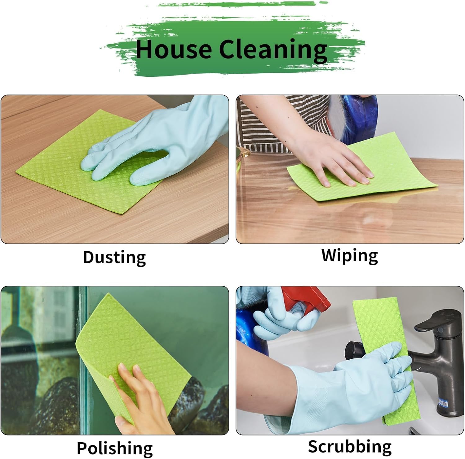 Bunsak Sponge Wipe Resusable Kitchen Cleaning Foam