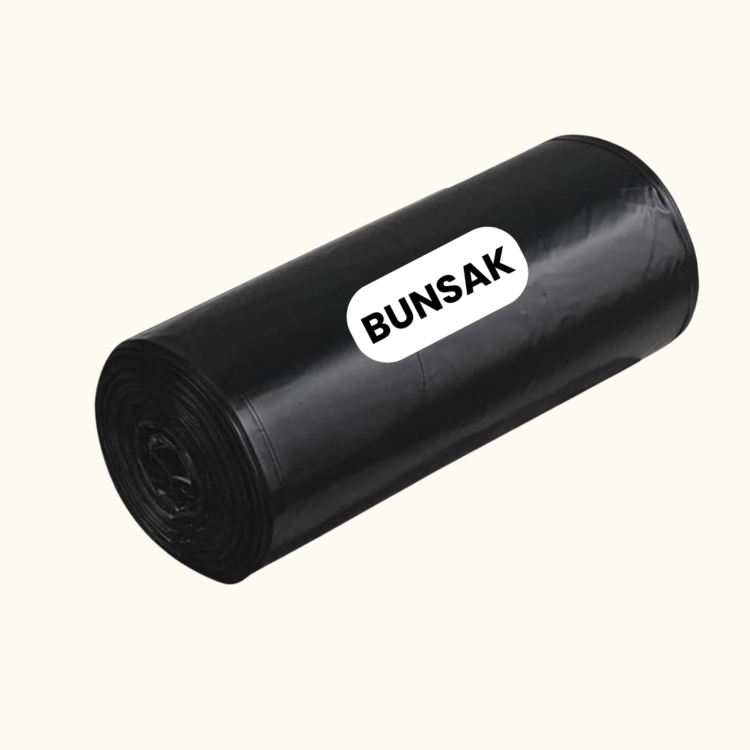 BUNSAK Garbage Bags- 48X54 Cm (6 Rolls, 180 Bags, Medium, Black, Plastic, 1 Count)