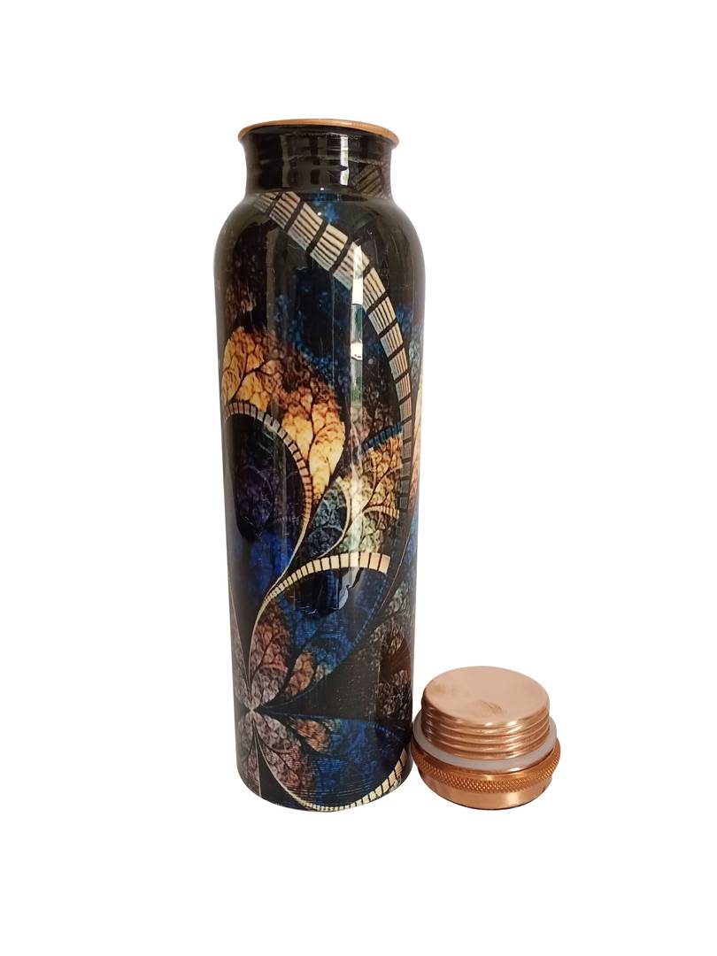 Health Mechanic Fancy Printed Copper Bottle 1000Ml