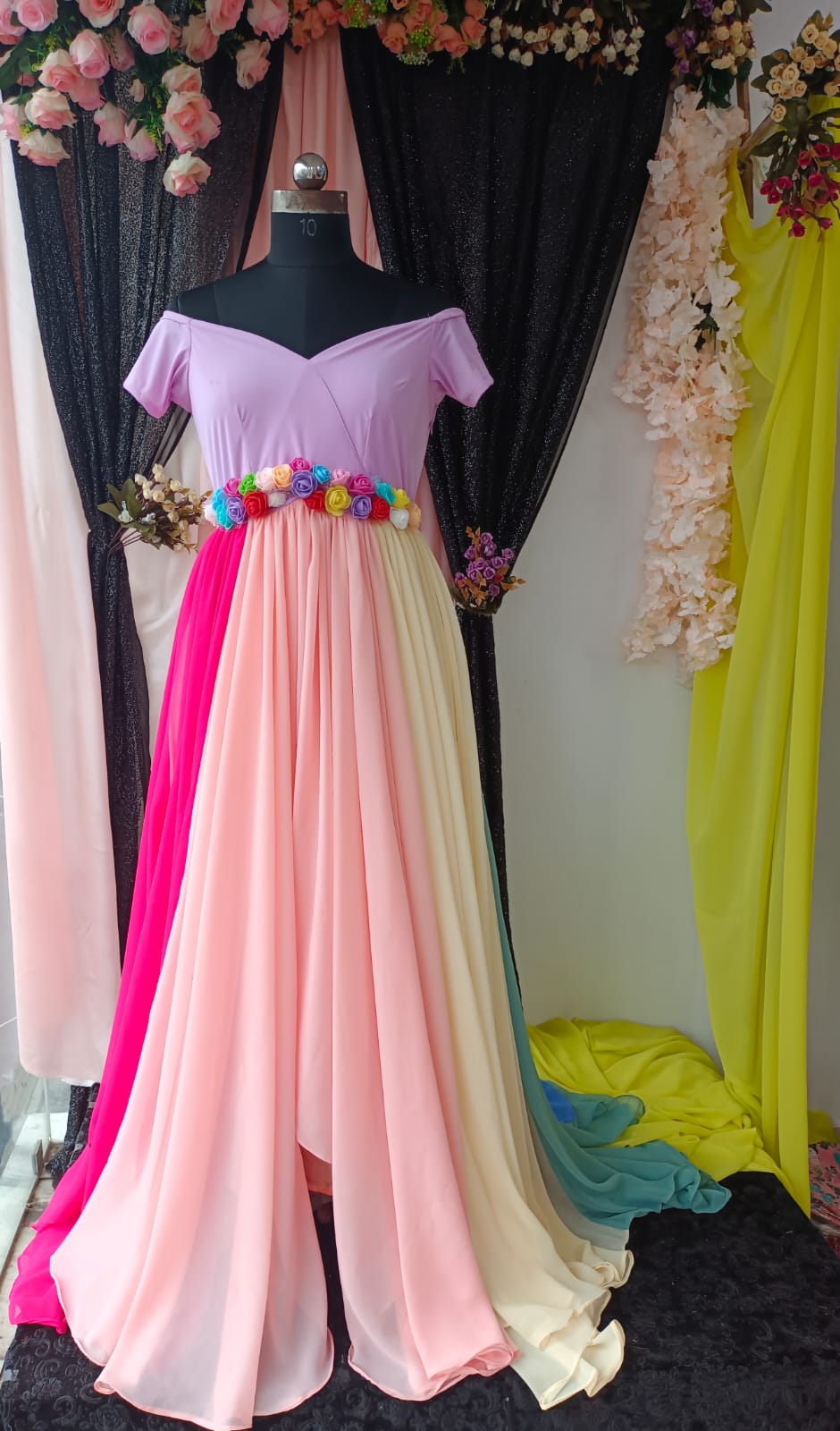 Designarche rainbow materrnity gown