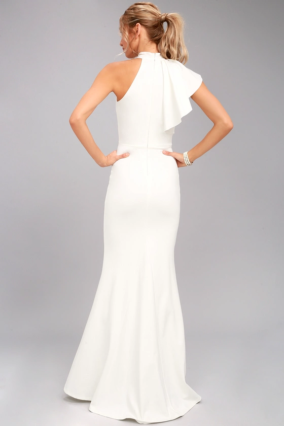 Margaux White One-Shoulder Maxi Dress
