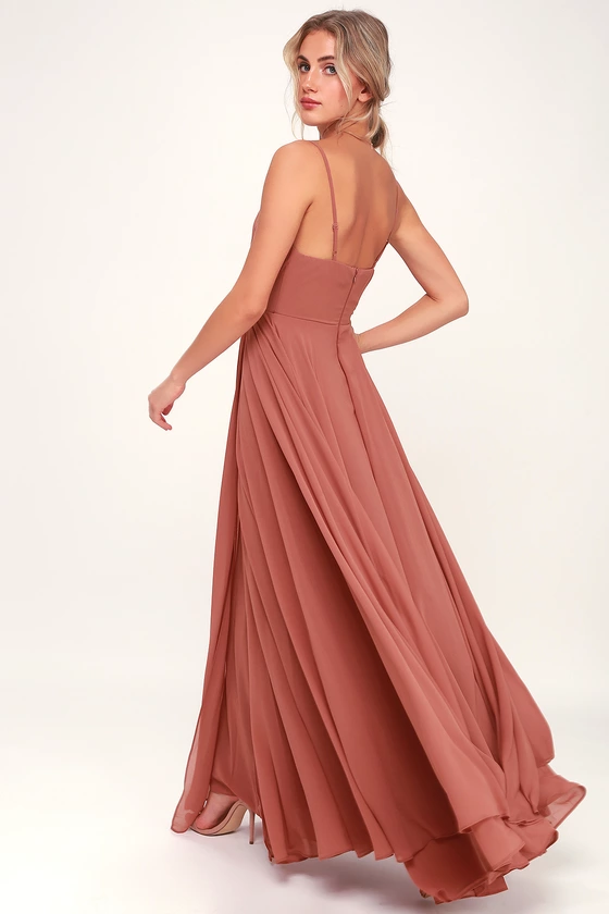 Tricks of the trade top rusty rose maxi dress