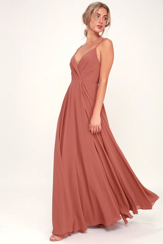 Tricks of the trade top rusty rose maxi dress