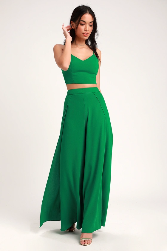 Out Tonight Green Two-Piece Jumpsuit
