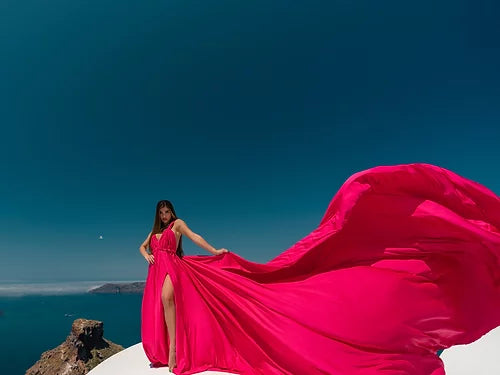 Crimson satin Prewedding Designarche Photoshoot or Proposal dress