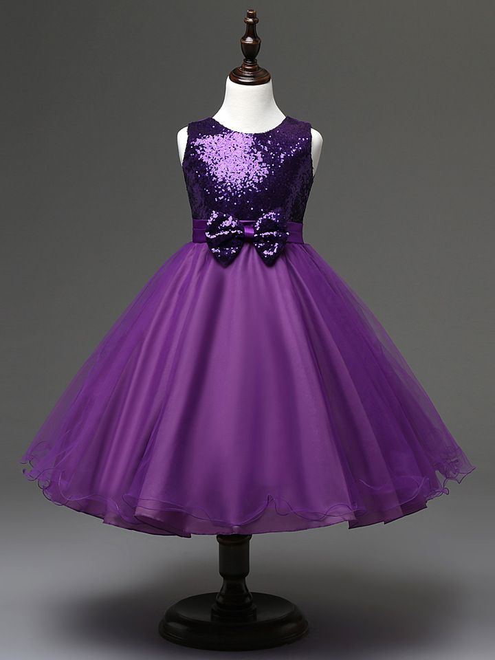 Violet Net Sequin Tulle Princess Dress