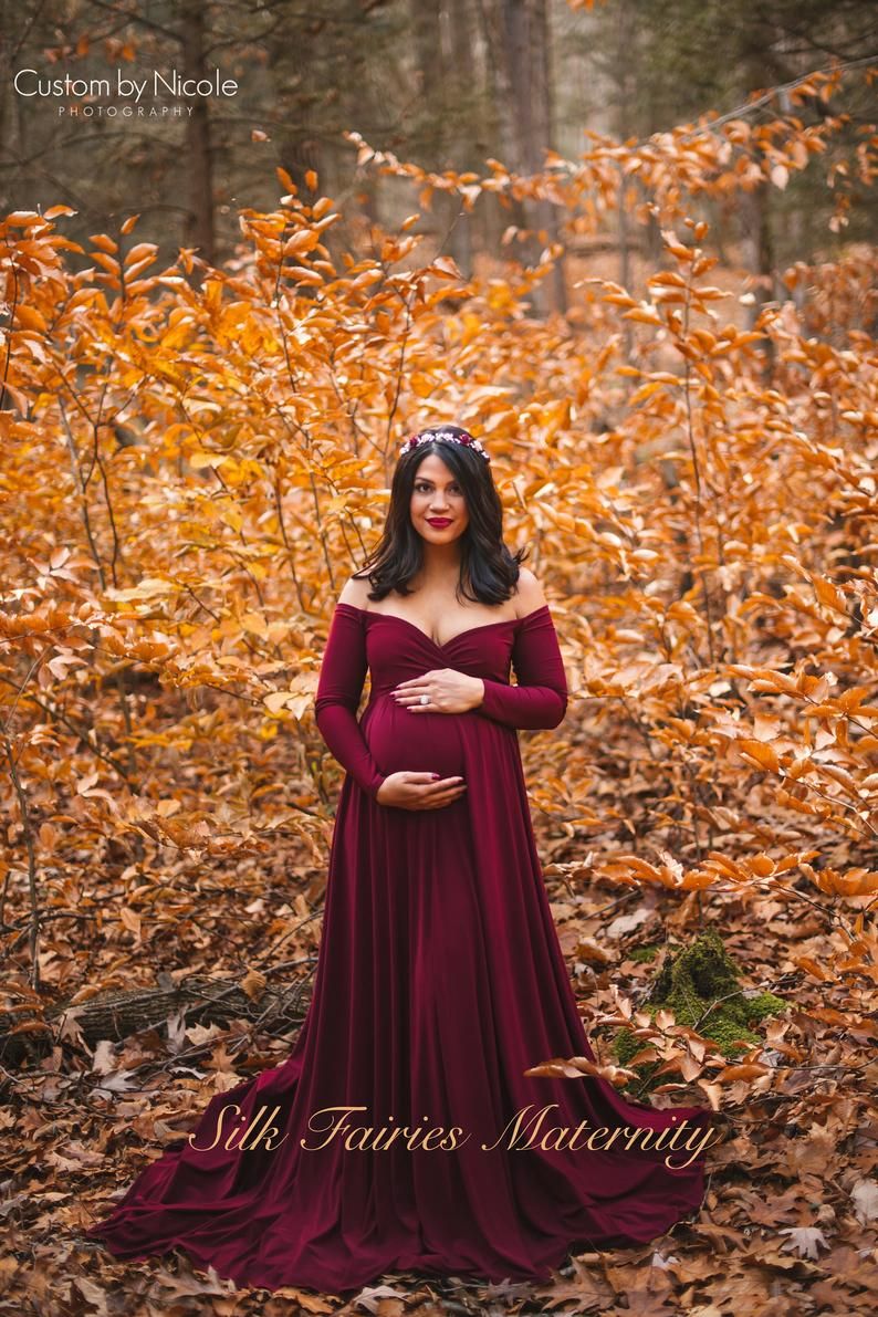 princess polly baby blue dress Burgundy Maternity For Photoshoot Maroon Baby Shower Dress Elegant Burgundy  Off Shoulder Long Sleeves Formal Maternity