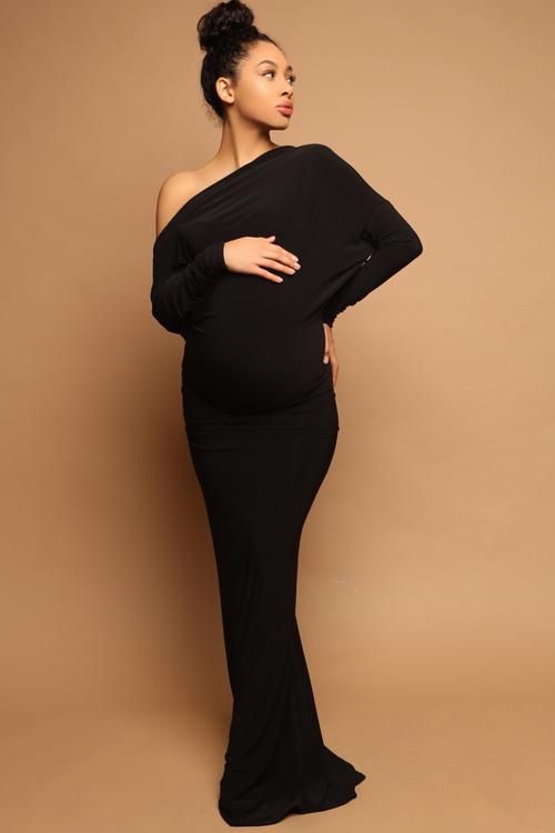 Designarche Black Bodycon Maternity Wear and Baby Shower Dress designarche Designarche Black Bodycon Maternity Wear and Baby Shower Dress designarche