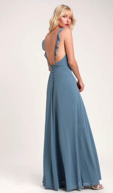 Meteoric Rise Slate Blue Maxi Dress – designarche
