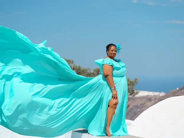 Tiffany Blue plus size Prewedding or proposal photoshoot Designarche Dress