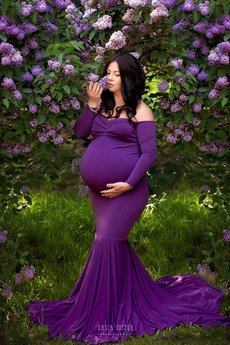 Designarche Lilac themed maternity session in Leeds