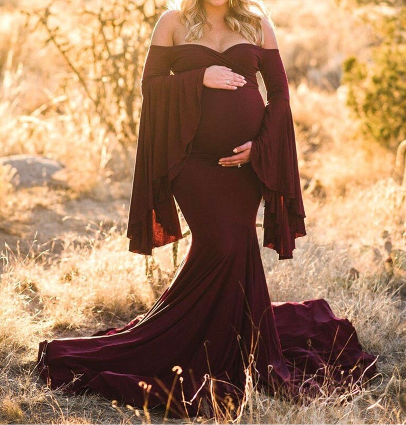 Maroon Maternity Gown