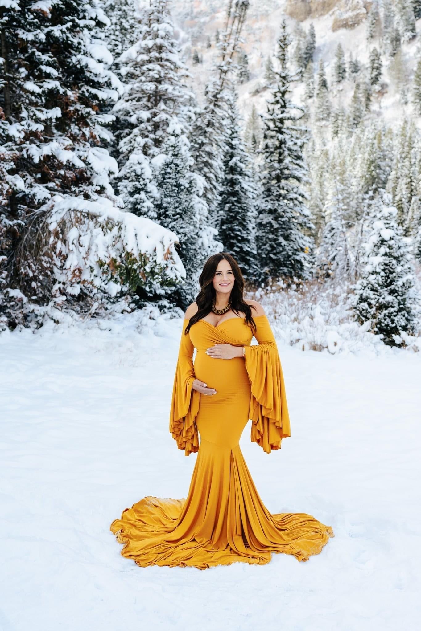 Mustard Maternity Gown